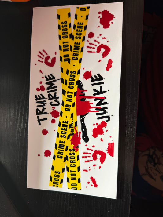 True Crime Junkie Cup Decal